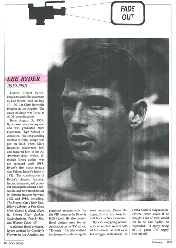 Lee Ryder Fade Out feature in Manshots magazine