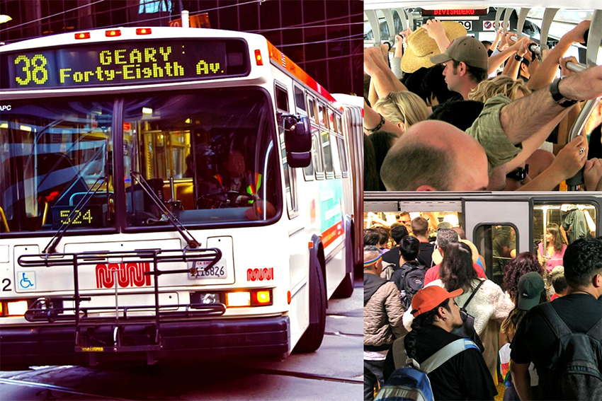 Crowded #38 Geary bus