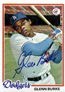 Glenn Burke Dodgers baseball calrd