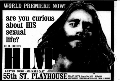 Advertisement for Him showing at the 55th Street Playhouse