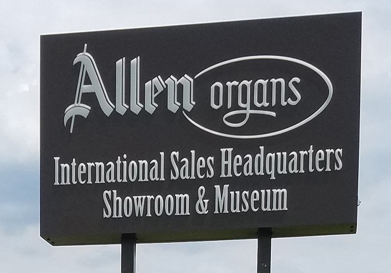 Allen Organs Headquarters sign