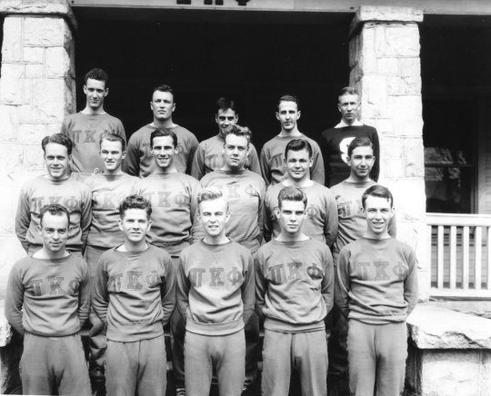 Vintage photo of frat guys in pajamas