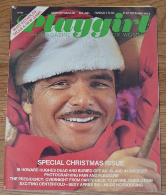 Burt Reynolds on the cover of Playgirl in December, 1974