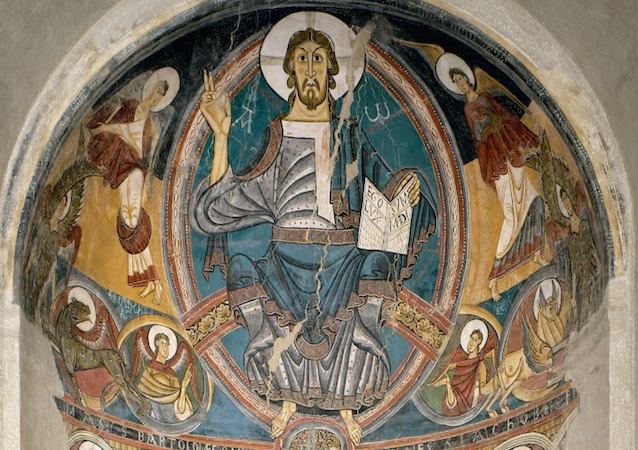 Christ as a stern judge in Romanesque painting