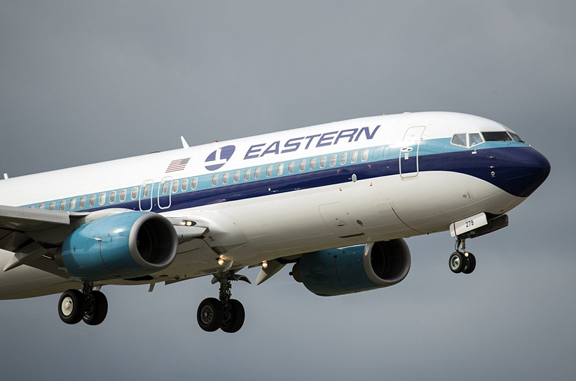 Eastern Airlines plane in flight