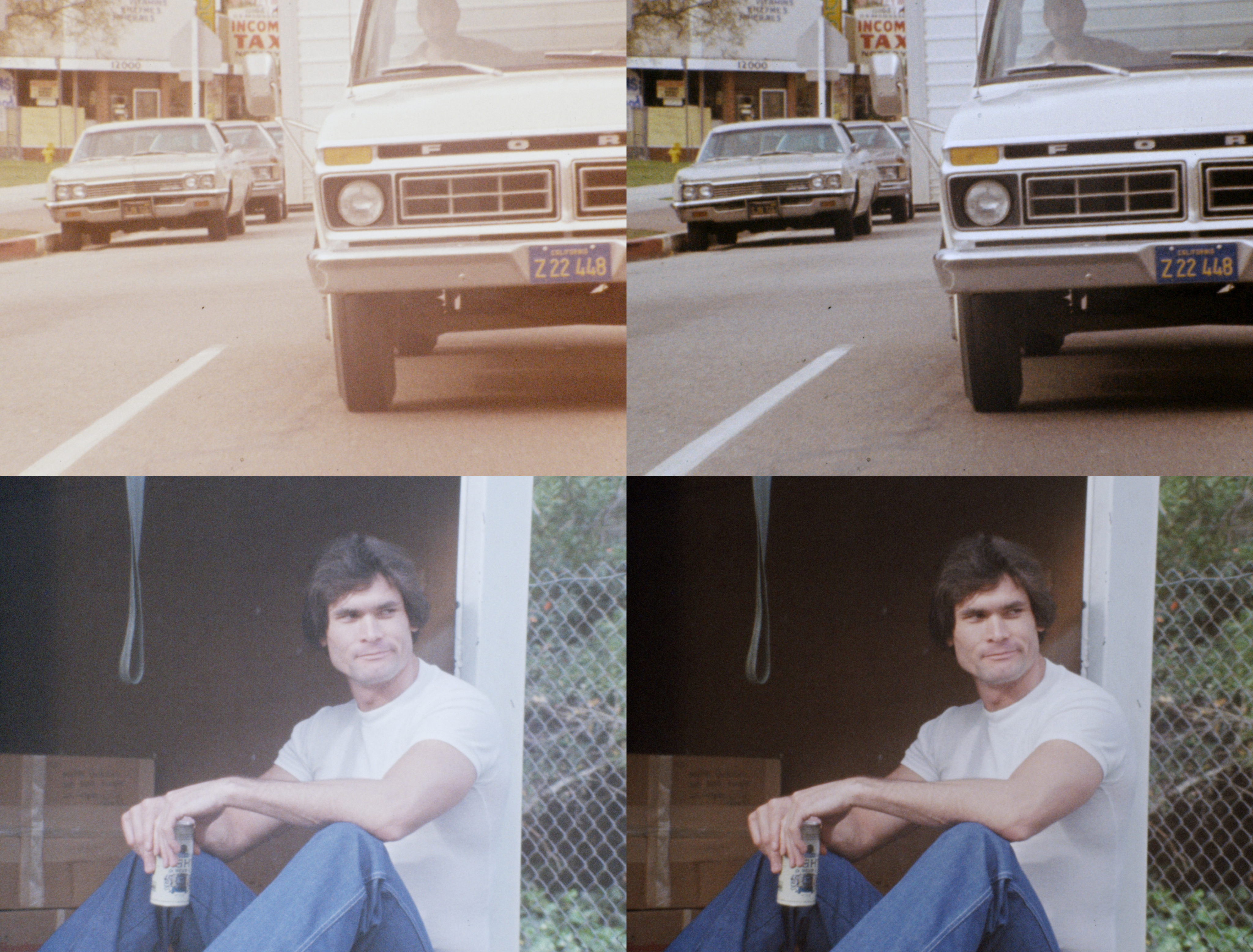 Hot Truckin' before/after color correction images from upcoming restoration
