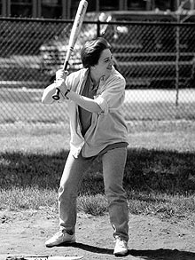 Elena Kagan playing softball