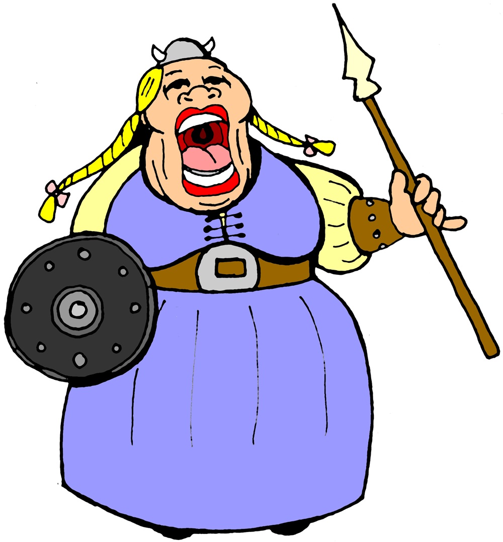 Cartoon of opera singer loudly singing