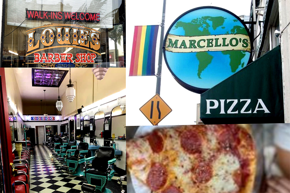 Louie's Barber Shop and Marcello's Pizza