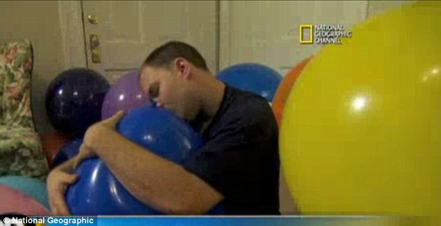 Man with balloon fetish on a National Geographic Channel show