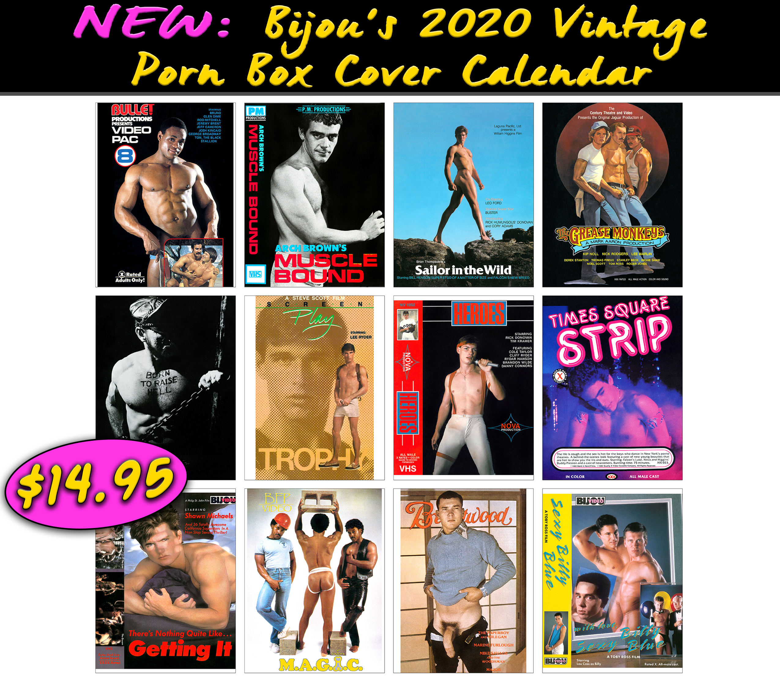 New: Bijou's 2020 Vintage Porn Box Cover Calendar