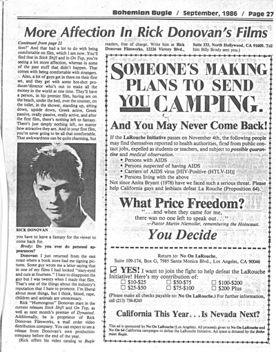 Rick Donovan interview in the Bohemian Bugle