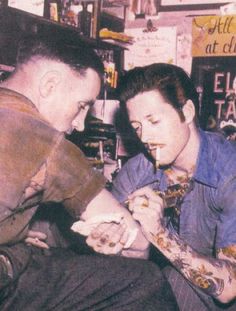 Samuel Steward tattooing as Phil Sparrow