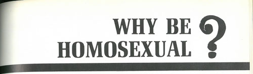 Why Be Homosexual article headline