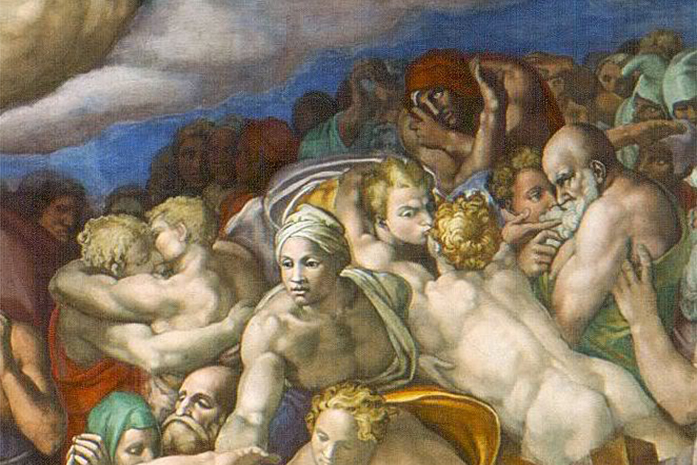 The Last Judgement kiss close up