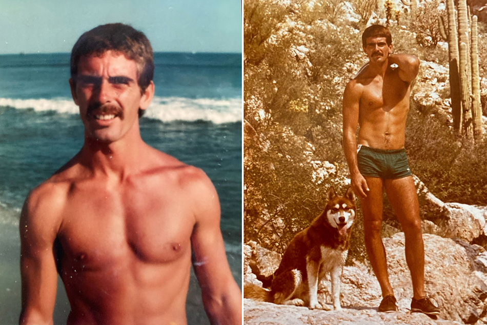 Will Seagers on Fire Island beach in 1976 and in the Arizona desert