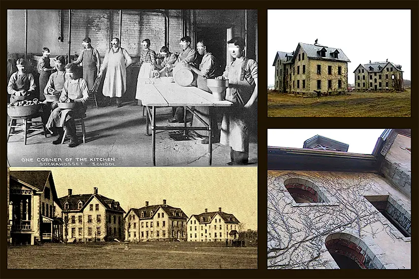 Sockanosset building and classroom, historical photos