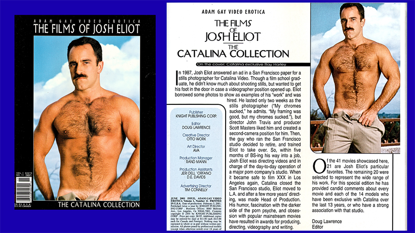 Cover model Ray Harley & the inside cover of The Films of Josh Eliot