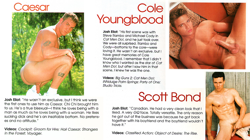 Some of Catalina Video's leading men: Caesar, Cole Youngblood, Scott Bond