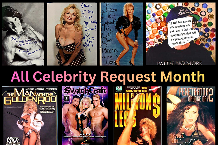 Movie box covers and guest stars from All Celebrity Request Month