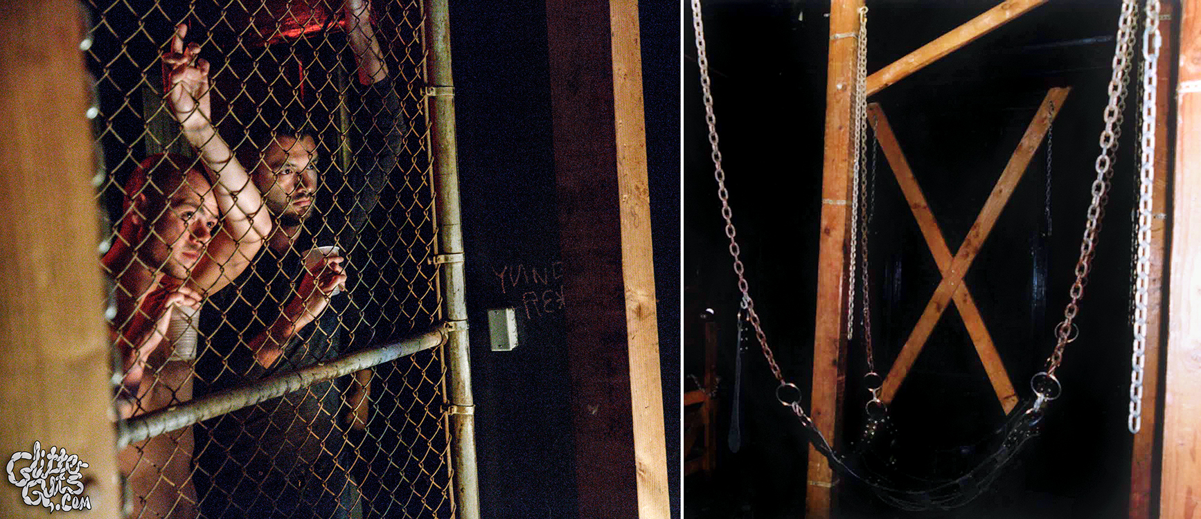 Chain-link fence in Chicago's Bijou Theater's dungeon room