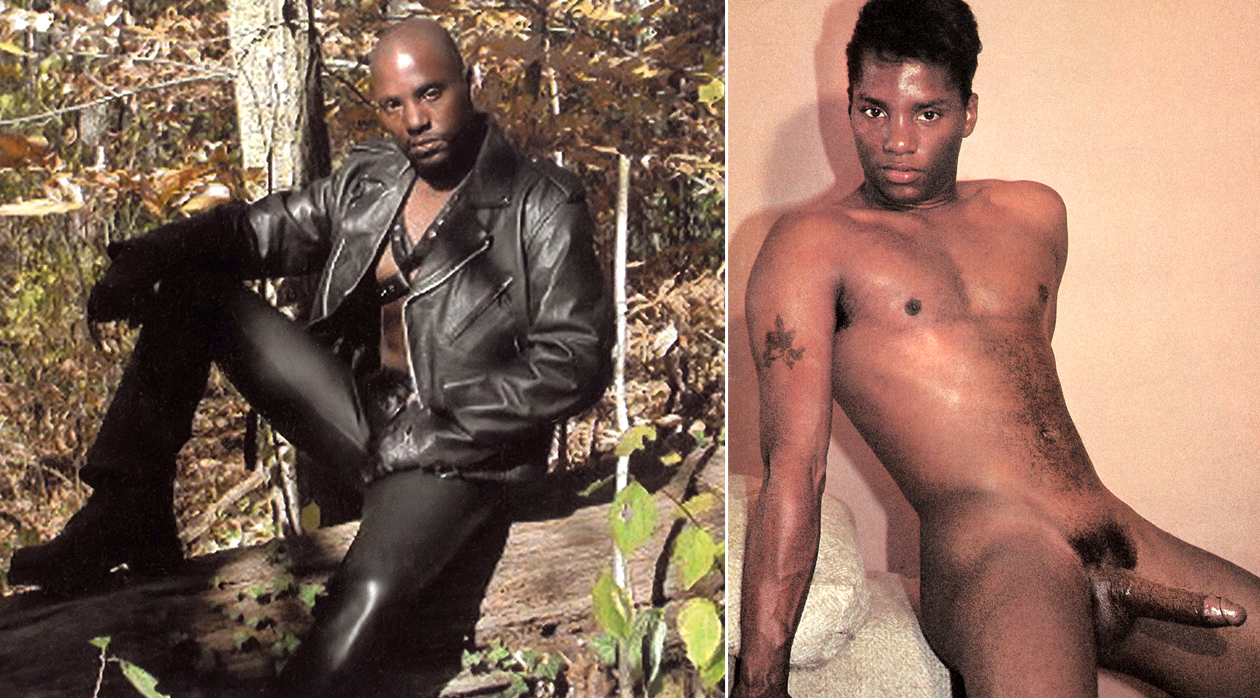 Randy Cochran in leather from 2003 Black Inches interview and Randy Cochran in Inches Magazine in the 80s