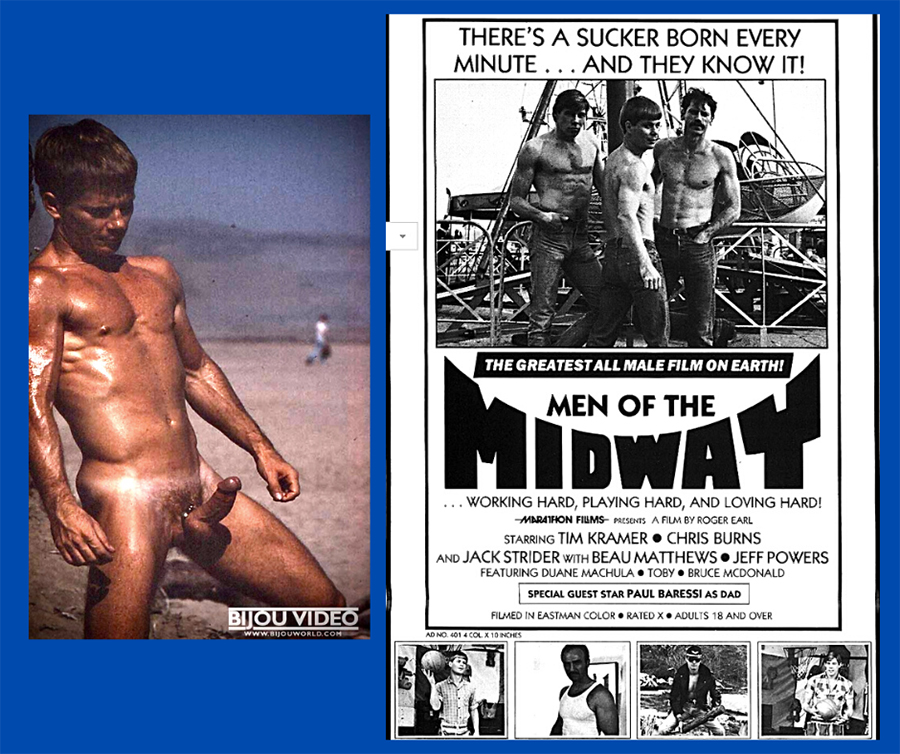 Chris Burns (L); Men of the Midway poster (R)