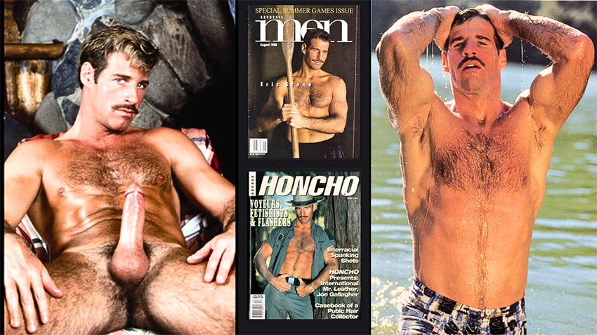Eric Stone on covers of magazines Men and Honcho and in modeling photos