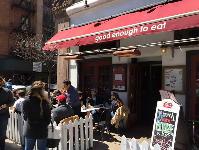 Customers seated on patio of Good Enough to Eat
