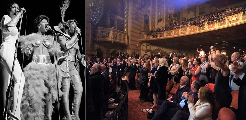 LaBelle performing at the Harkness Theater, 1970s, and the Harkness balcony
