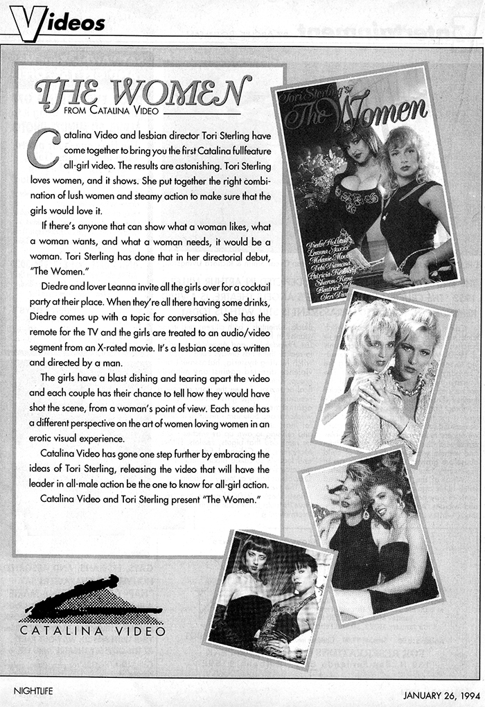 Ad for The Women in Nightlife Magazine, 1994