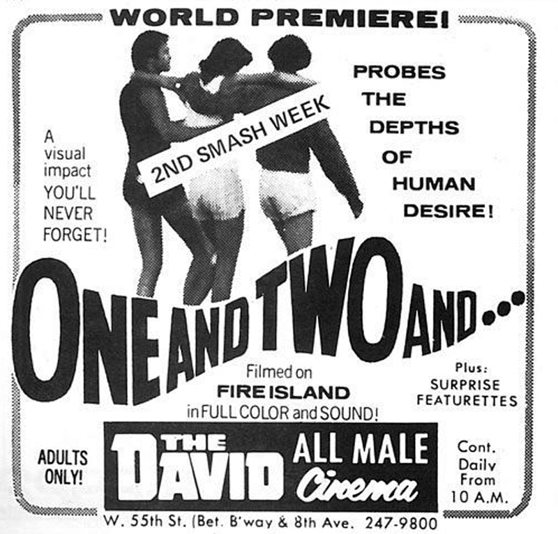 Vintage newspaper ad for Arch Brown's One and Two and, showing at The David Cinma