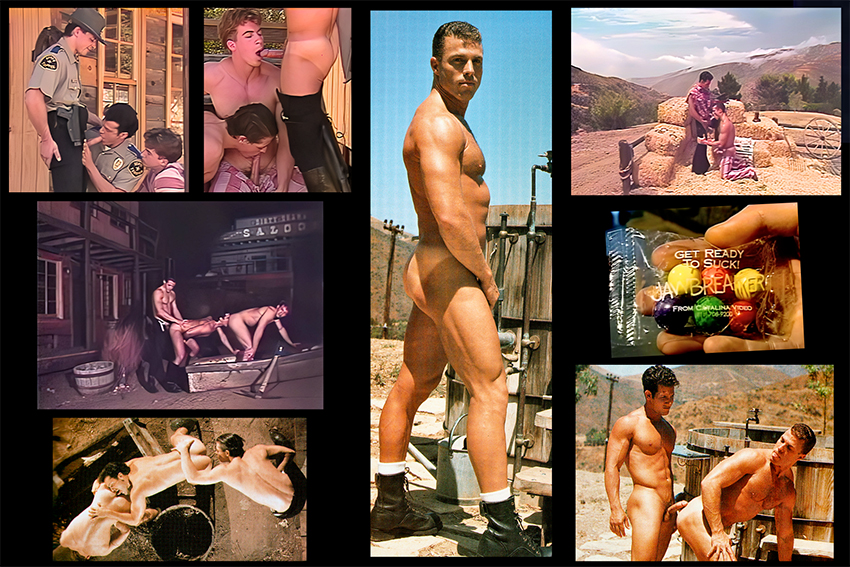 The Ponderosa set, Jake with Chris Champion in Malibu & Jawbreakers promotional gift