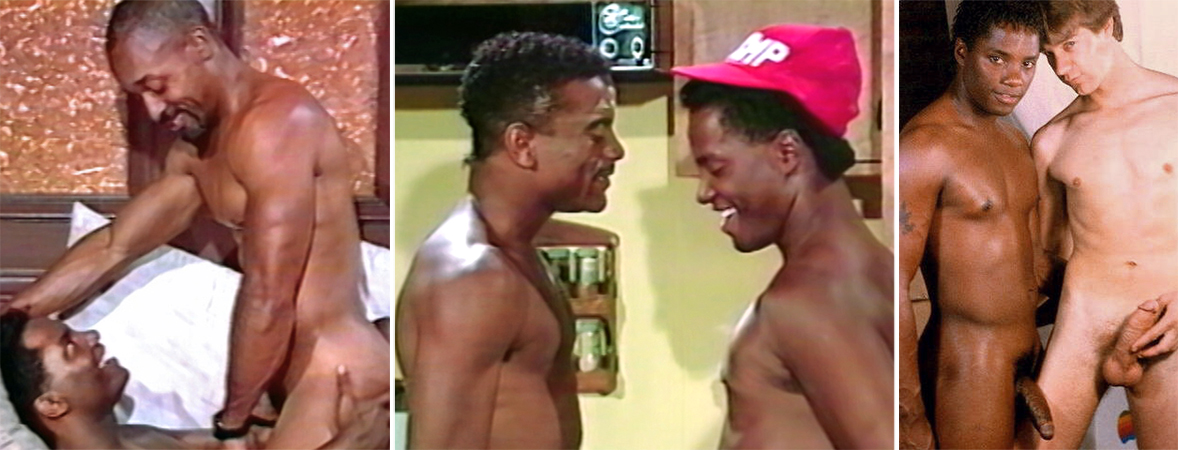 Randy Cochran with co-stars Gene Lamar & Ty Jones in Black Jacks (1989) & David Ashfield in S.F. Packing Co. (1987) 