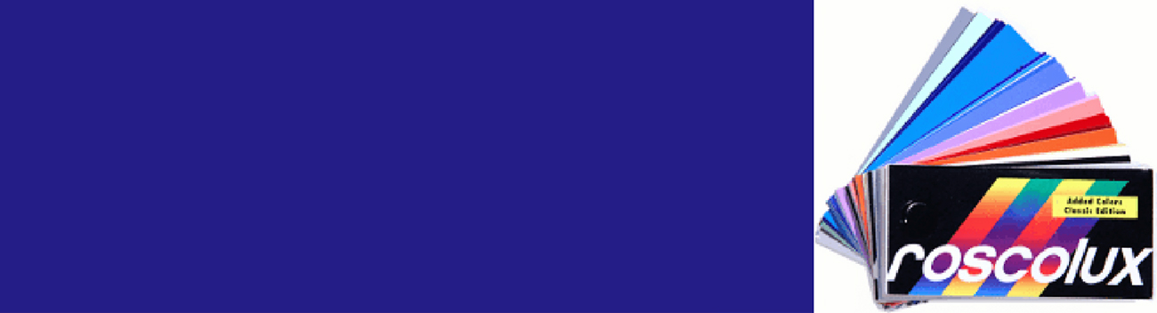 Roscolux gel sampler highlighting #81 Urban Blue