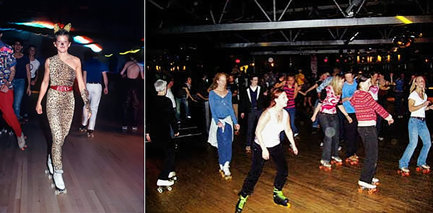 Skaters at The Roxy in its roller rink incarnation