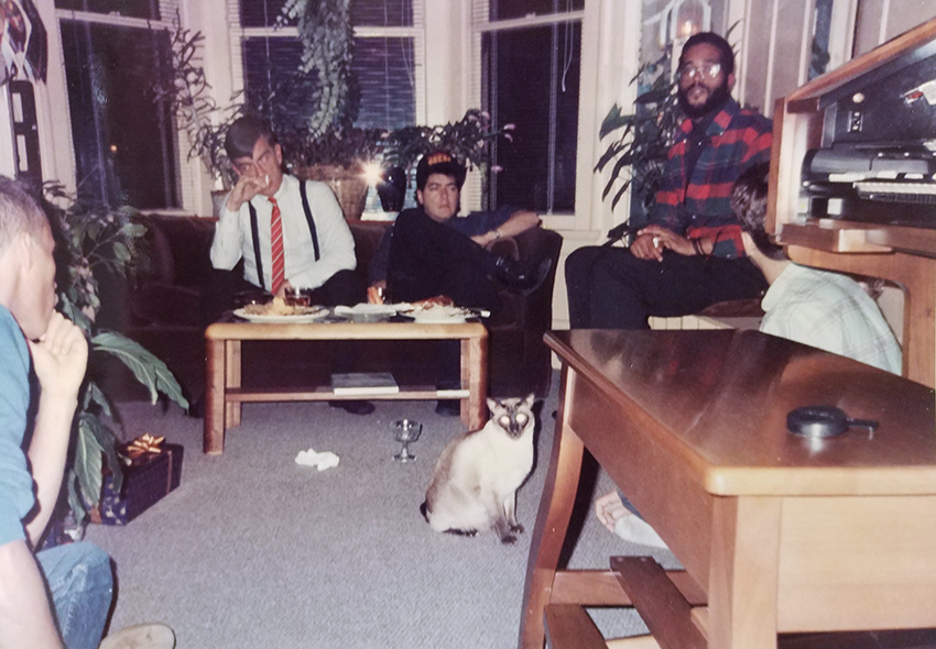 Friends gathered in Will's San Francisco apartment near his Con 651 organ