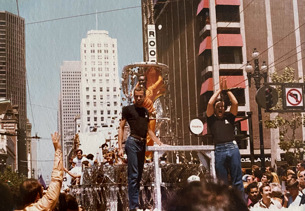 Tom Junnell on Oil Can Harry's float