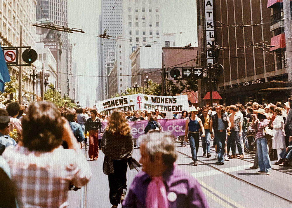 Shot down Market St. with Women's Contingent in background