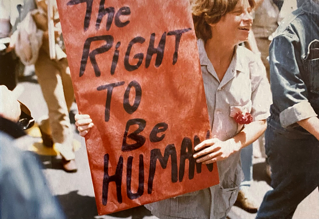 Sign reading The Right to be Human