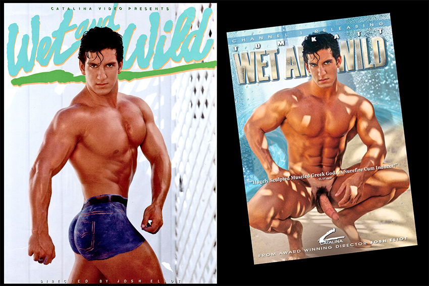 Tom Katt on the Wet and Wild original VHS box cover & the newest DVD cover art