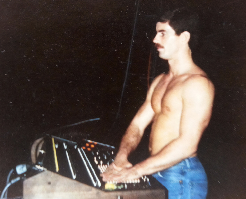 Will Seagers, shirtless, running club lights